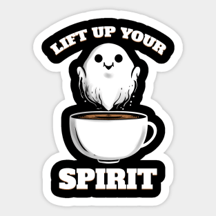 Coffee Cup To Lift Up Your Spirit Ghost Halloween Sticker